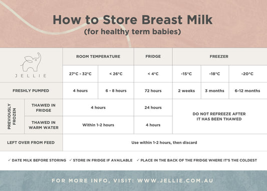 Jellie Breastmilk Storage Guidelines Magnet